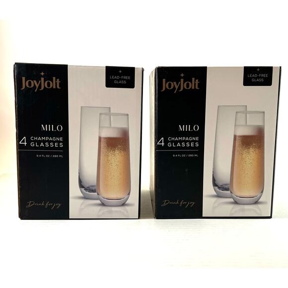 Joyjolt Other - NIB JoyJolt Milo Stemless Champagne Flutes Glasses (8)